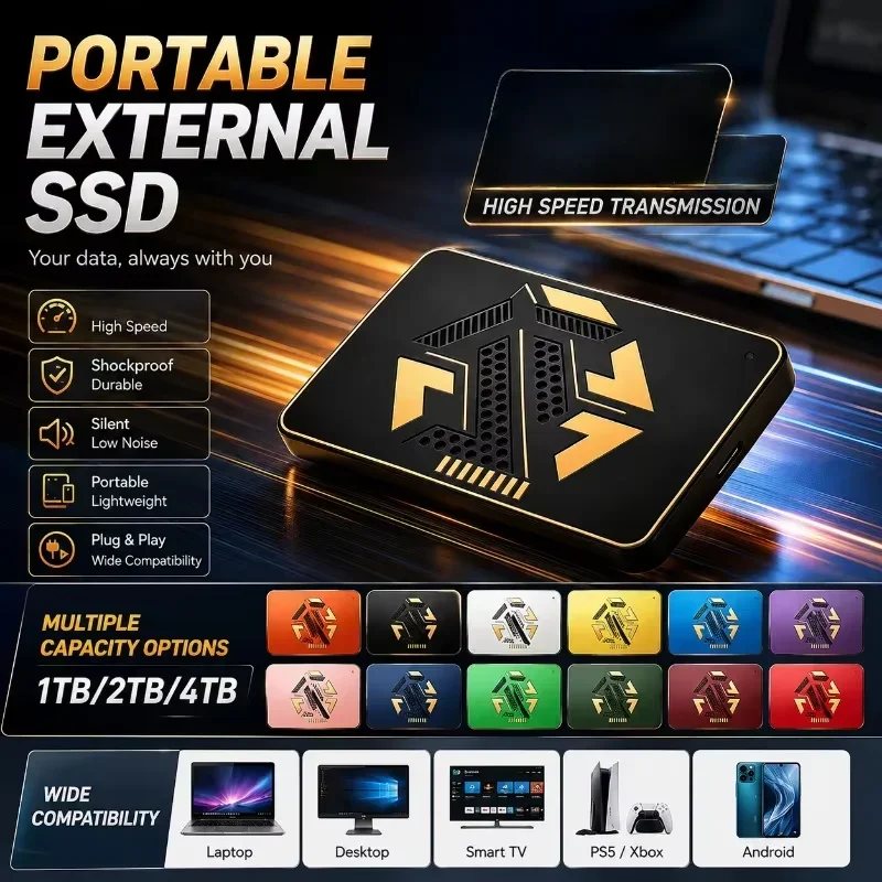 2026 New A3 SSD 2.5inch Portable SSD High Speed USB3.0 External Hard Disk 1TB 2TB 4TB 2.5 Inch Mobile Drive For Laptop Desktop