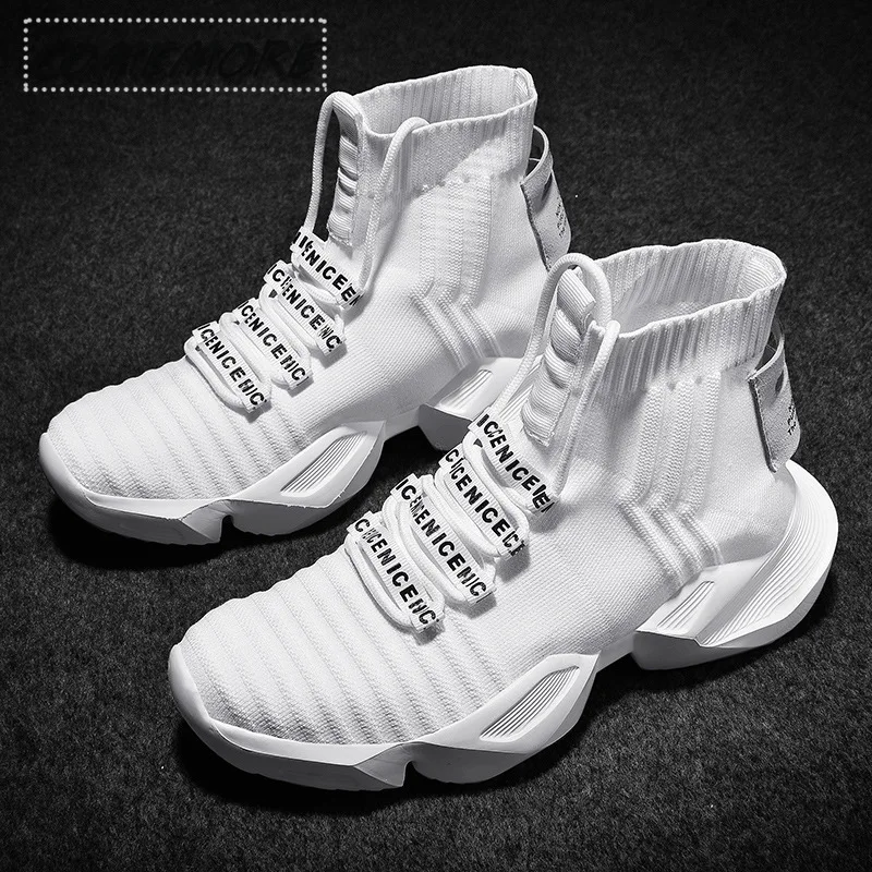 Mesh High Top Sneakers Men Casual Mesh Weave Shoe Lightweight Breathable Man's Walking Runing Footwears Zapatillas De Deporte