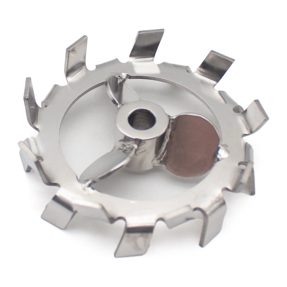 80mm 304 Stainless Steel High Shear Three-Blade Stirring Impeller Dispersing Disc – Integrated Composite Ring