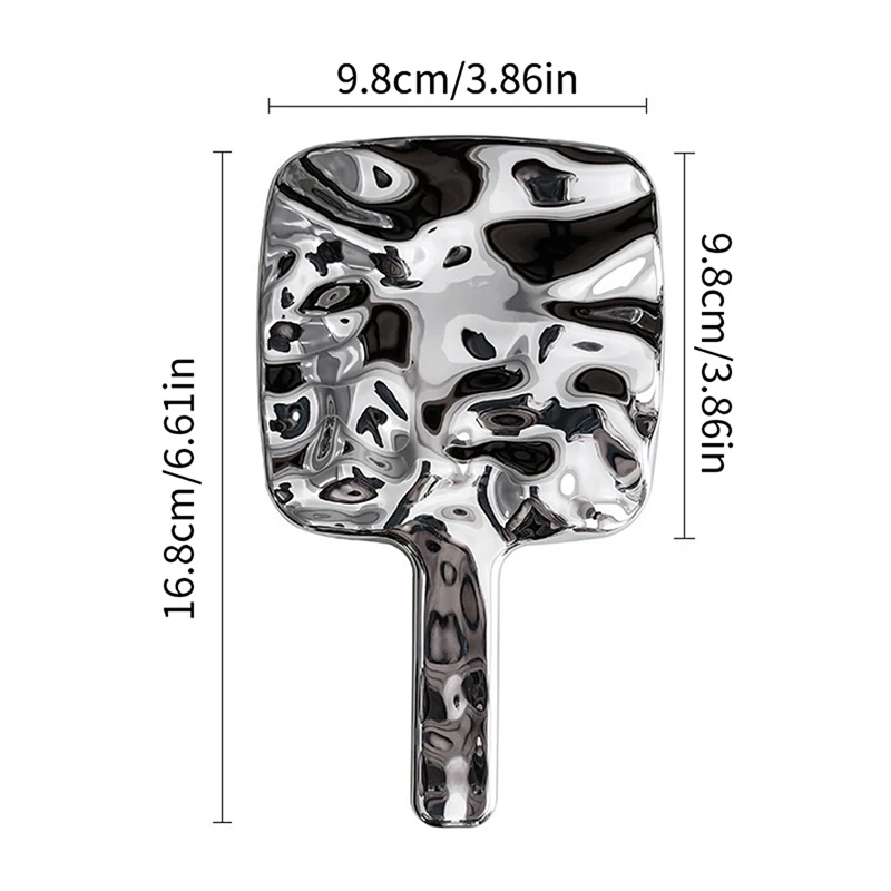 Ins espelho quadrado em formato líquido, mini espelho cosmético portátil para viagem, metálico, ferramenta de beleza portátil