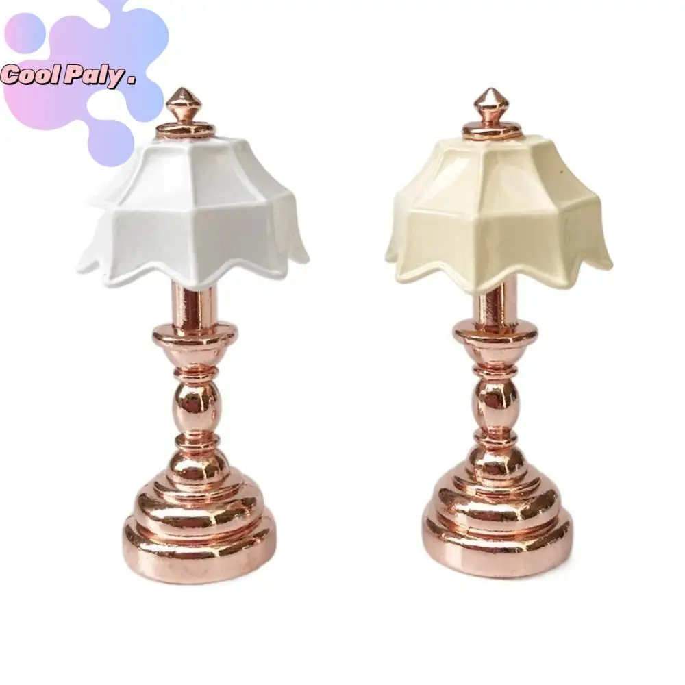 

2pcs Colorful ​​Crystal Dollhouse ​Bedside Lamp Model Retro Mini Dollhouse Miniature Floor Lamp 1:12 Scale Cute
