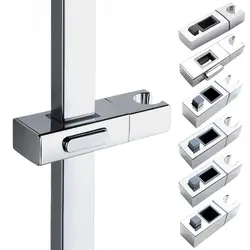 Square Pipe Bathroom Shower Head Holder Adjustable Shower Slide Bar Replacement Rack Riser Rail Bracket