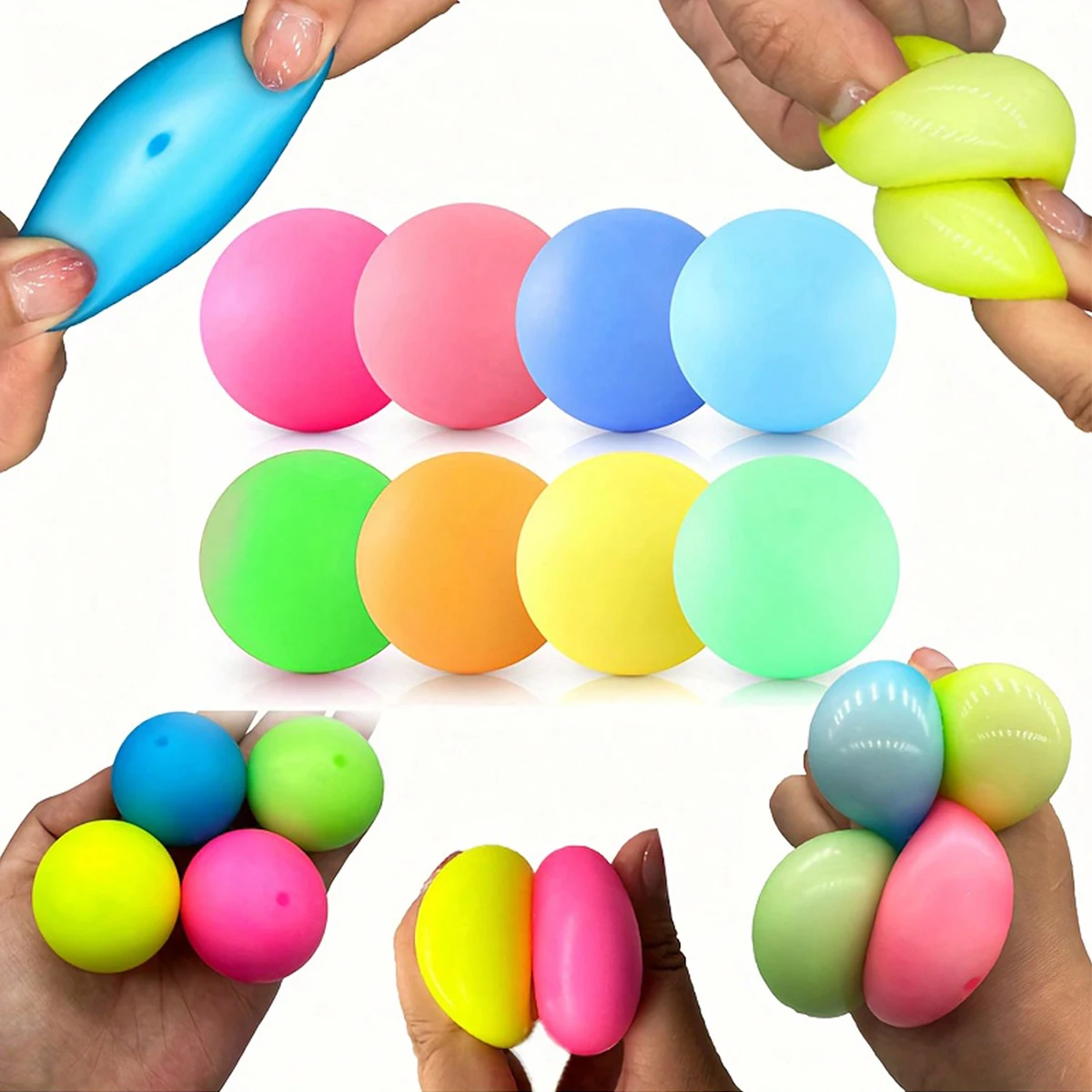 24pcs Color Changing Stress Balls - Mini Squishy Balls for Stress Relief - Sensory Fidget Toy for Autism, Easter Baskets, Classr