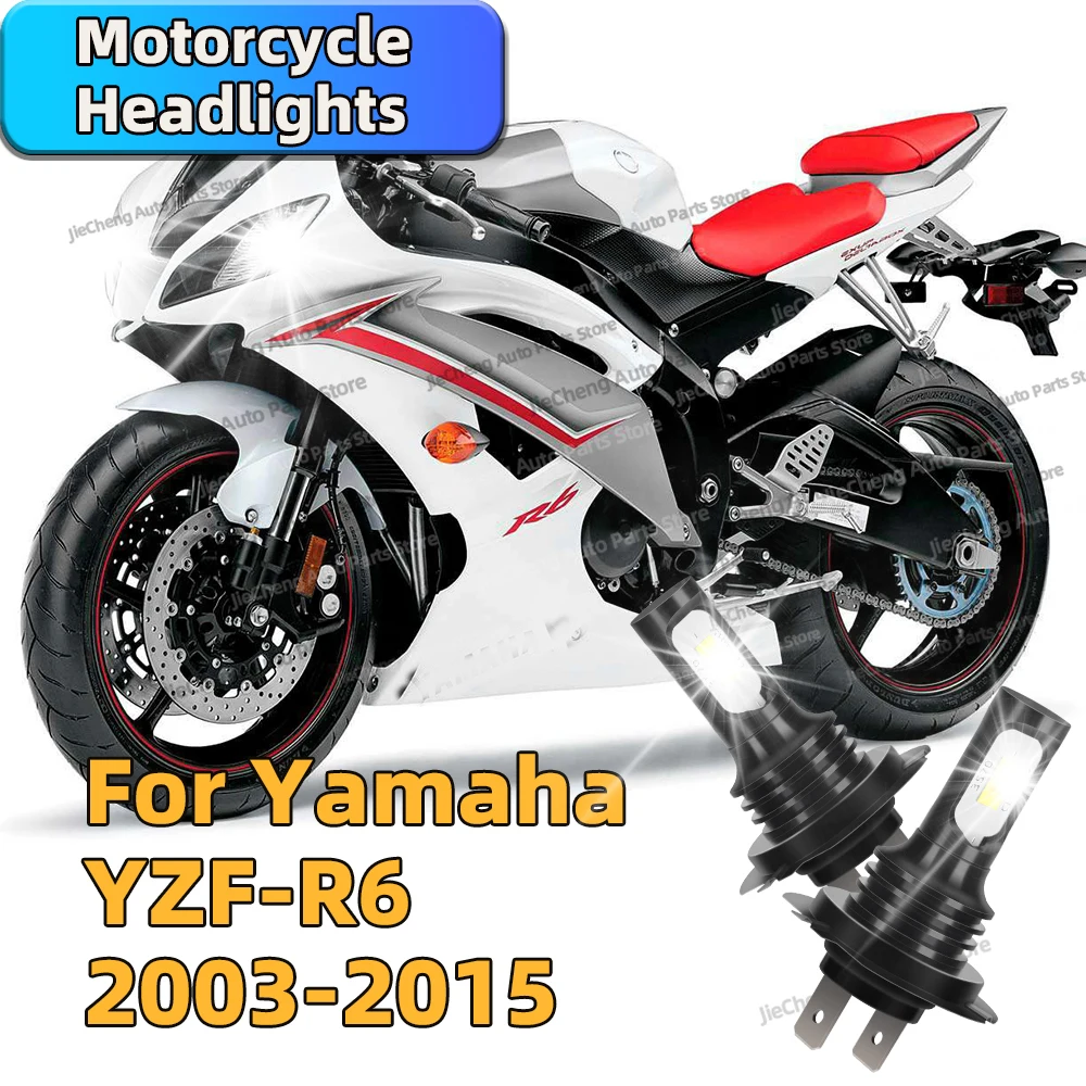 Motorcycle H7 12000lm White CSP LED Bulbs Headlight For Yamaha YZF-R6 2003-2015 2007 2008 2009 2010 2011 2012 2013 2014