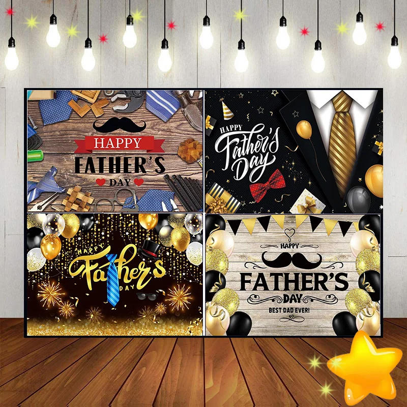 Happy Father's Day Background Vinyl Custom Birthday Backdrop Party Photography Decoration The Best Dad Photo I Love You Studio