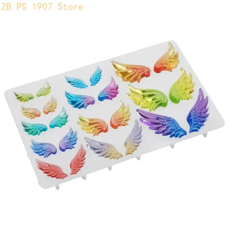 Mirrored Surfaces Angel Wing Silicon Mold for Crystal Resin Projects Easy Demoulding Halloween Decoration Mould 55KA