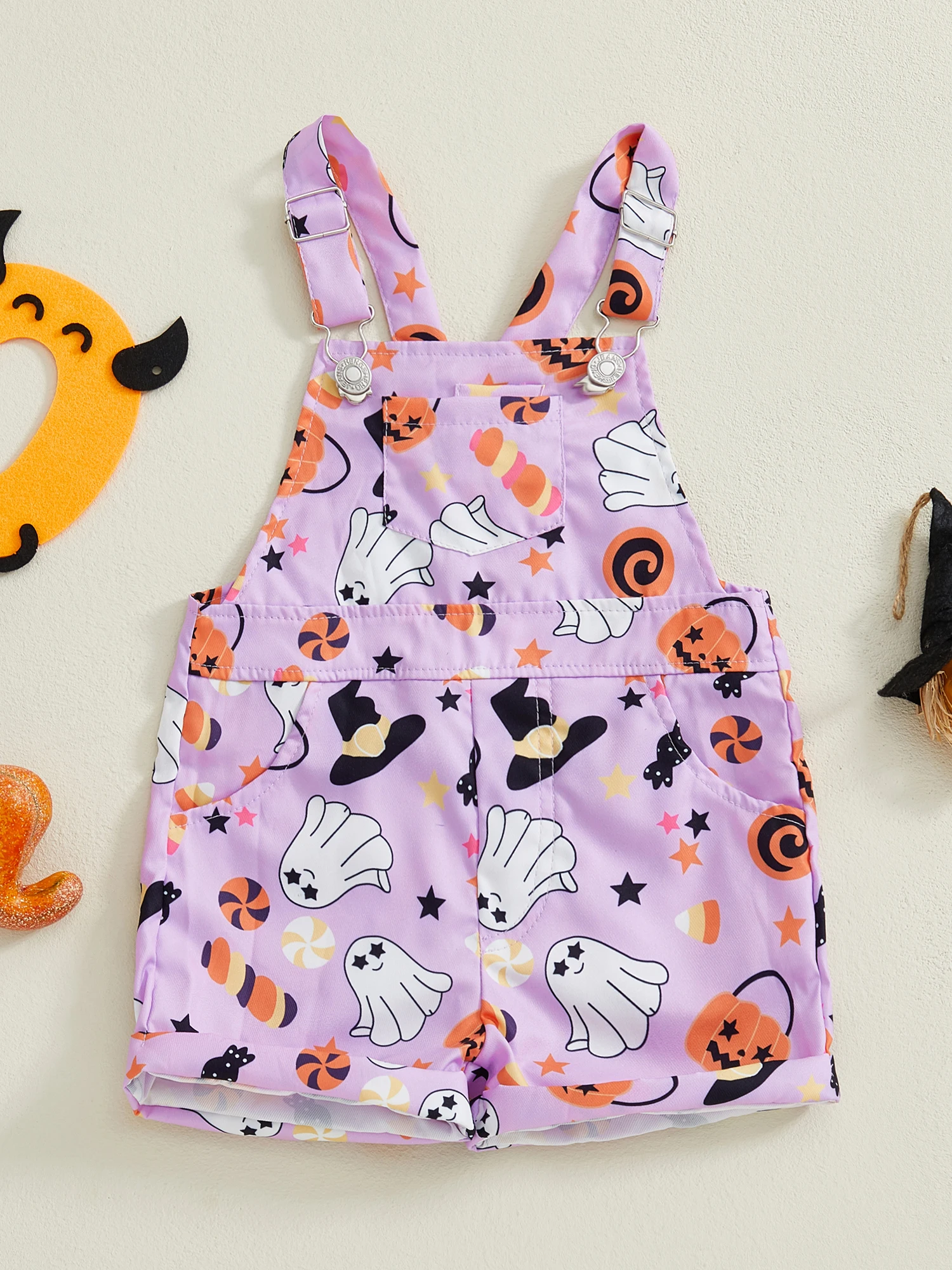 Baby Jongens Halloween Pompoen Print Romper Jumpsuit met lange mouwen, drukknoopsluiting en capuchonontwerp voor cosplayfeest