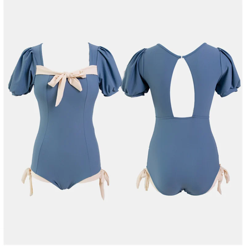 Новый корейский стиль, милое бикини, женский цельный милый облегающий купальник-монокини, солнцезащитный крем, пляжная одежда, боди, платье, летний купальник