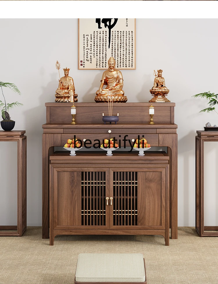 

Black walnut table for incense case Household Buddhist hall table New Chinese casket table for Buddha