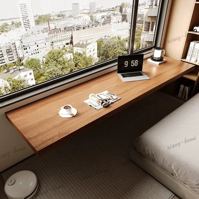 YJ Modern Solid Wood Foldable Table Nordic Creative Floating Wall Mounted Desk Study Bedroom Furniture Escritorio Flotante FYFD