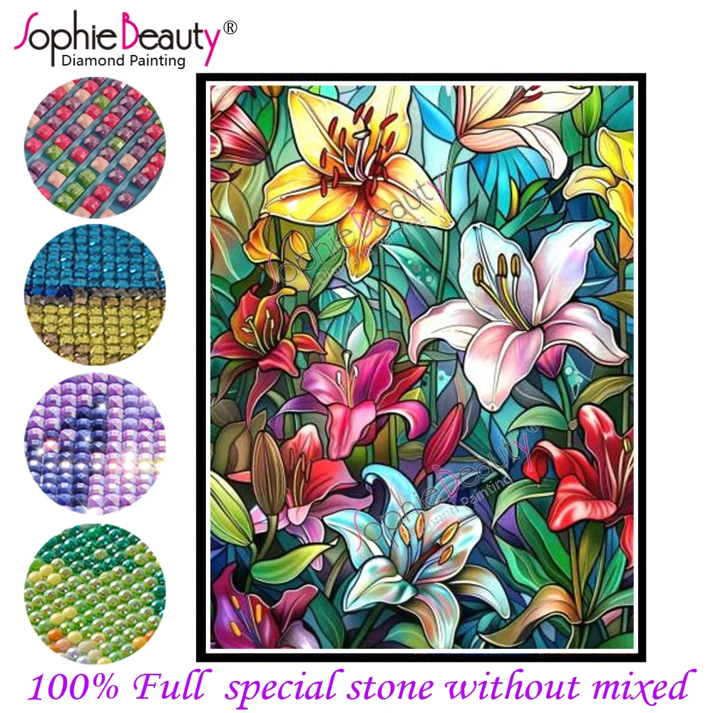 Sophie Beauty Square Full Fairy Dust Resin Diamond Painting Flower Love Men Crystal Drill Diamond Embroidery AB Stone Mosaic Art