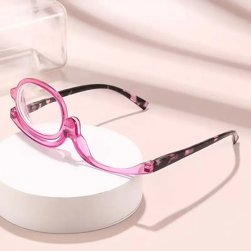 Magnifying Makeup Reading Glasses Rotating Lens Cosmetic Make Up Presbyopic Eye Eyewear Readers +1.0 To +4.0