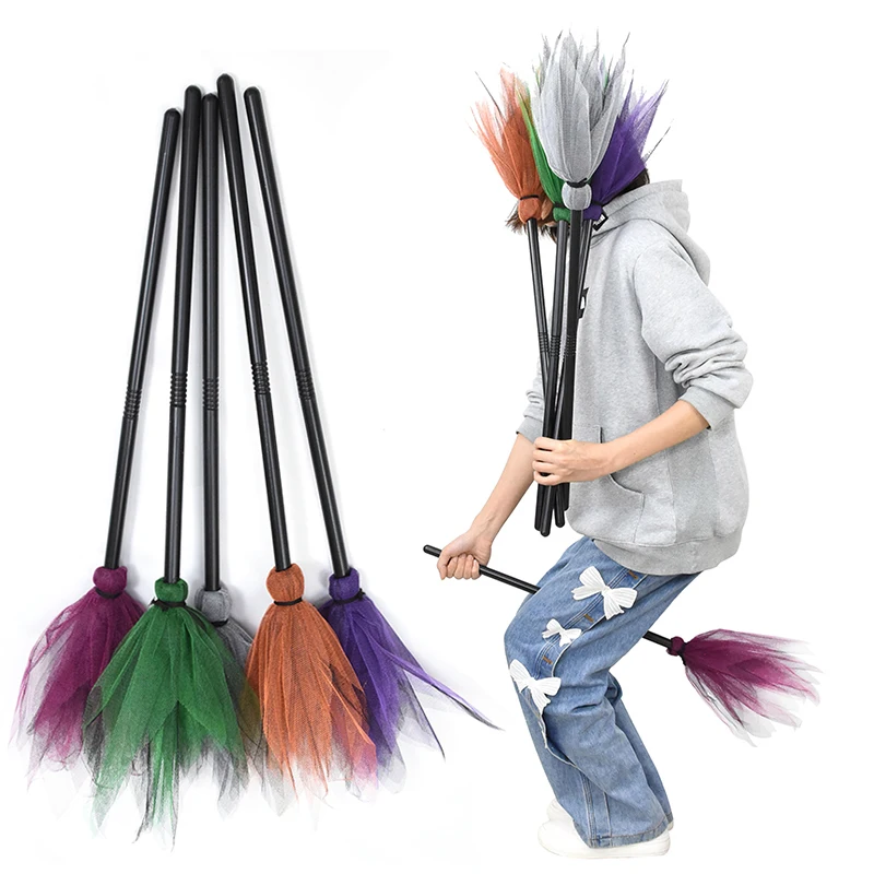 Halloween Witch Decor Broom Props Kids Children Halloween Dance Party Masquerade Cosplay Witch Flying Broomstick Party Dress Up