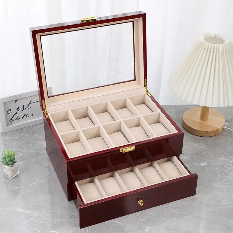 VANSIHO China Style 2/3/5/6/10/12 Positions Business Style Wooden Watch Box  New Style Gift Box Watch Jewelry Storage Case