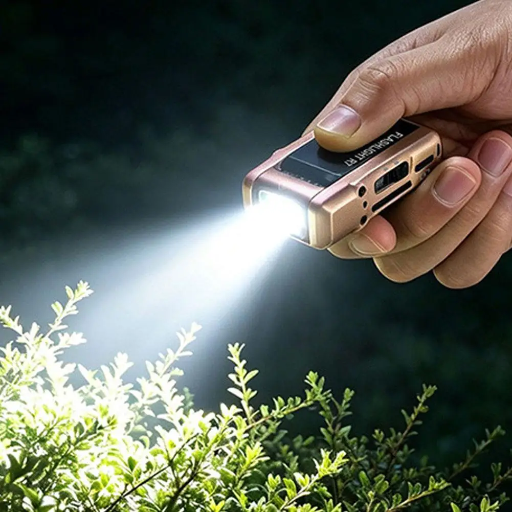 R7 Multi‑Functional Portable Keychain Flashlight 180° Rotating Head With RGB Three‑Color Light Source Cap And Clip‑On Flashlight