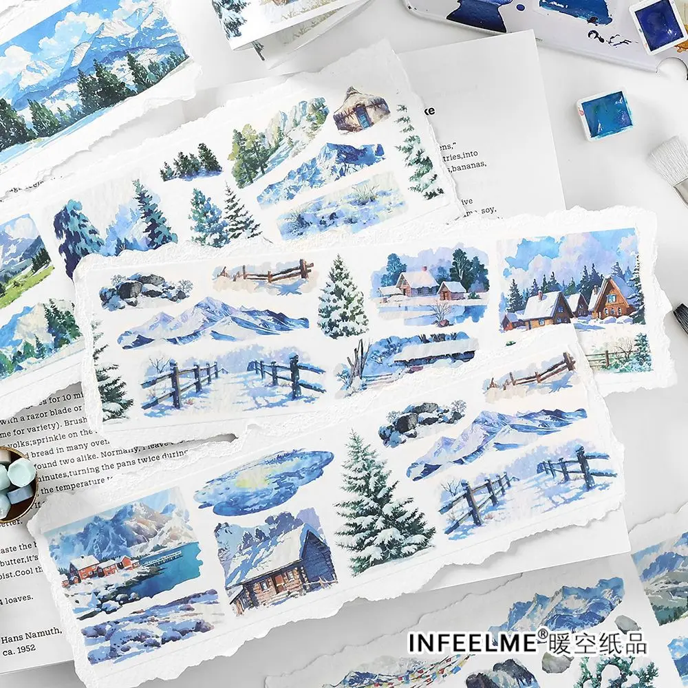 

Mr. Paper, Slow Season Series Washi Tape, Winter Snow Theme Landscaping Tape Student Hand Account Material Decorative Tape