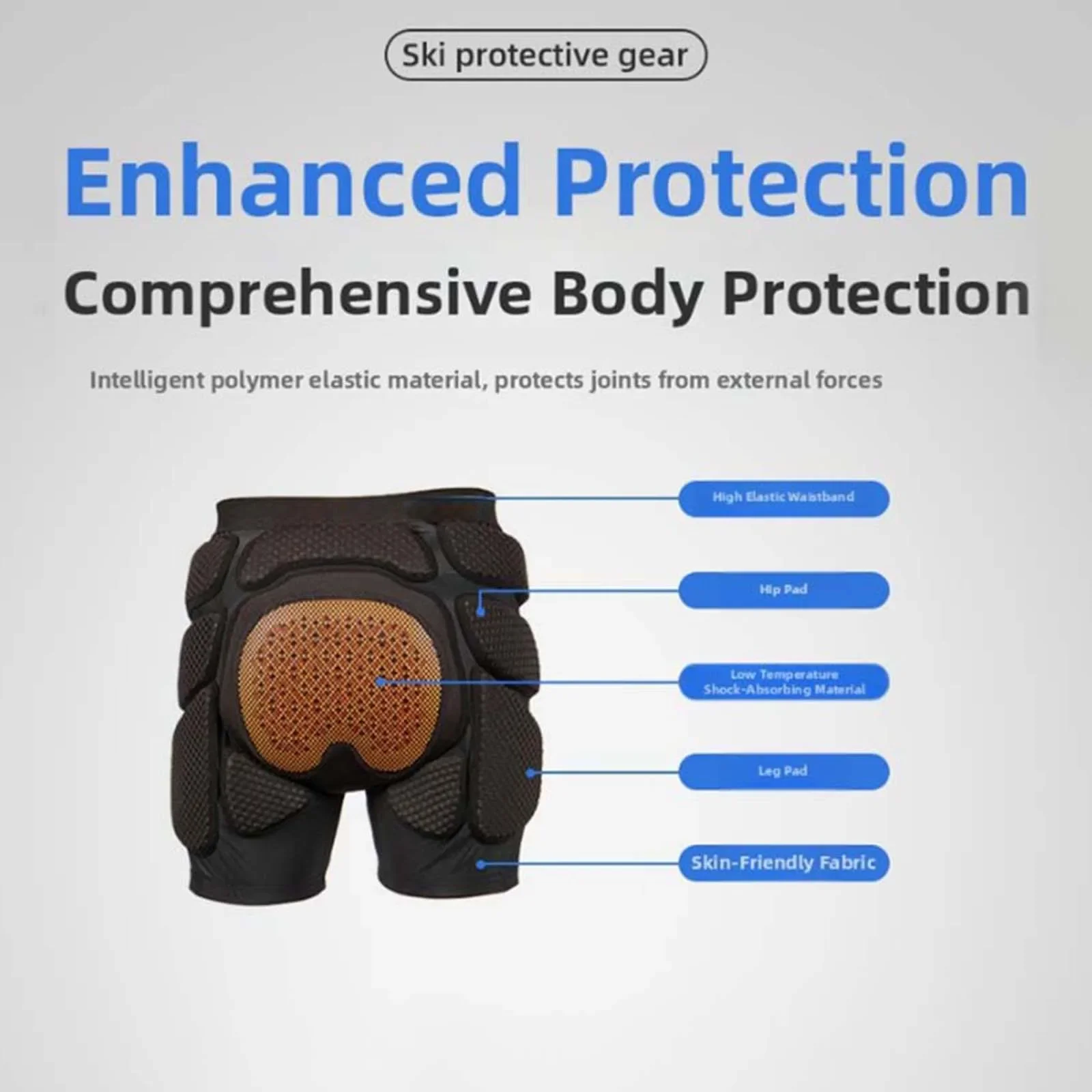 

Adult Sports Gear Shorts Snowboard Protection Hip Pads Short Ski Skate Anti-shock Anti-fall Pads Thickened Heat-pressed Function