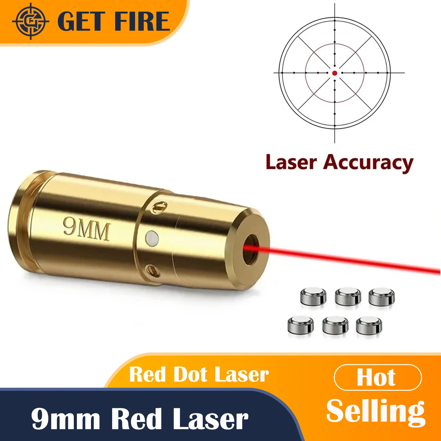 

9mm Red Laser Boresighter Cartridge Red Dot Laser Bore Laser Sighter Training for Pistol Rifle Scope Hunting Accessories Shoot
