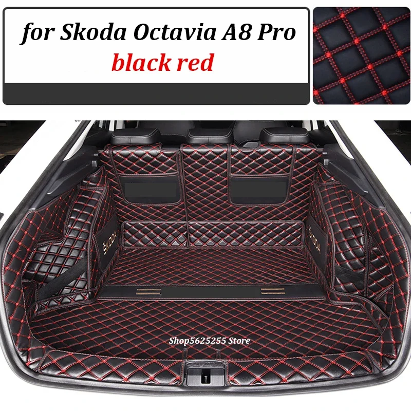 

Leather Rear Trunk Mat for Skoda Octavia A8 2021 2022 Accessories Car Mats Liner Cargo Carpet Anti-Kick Protector Pad