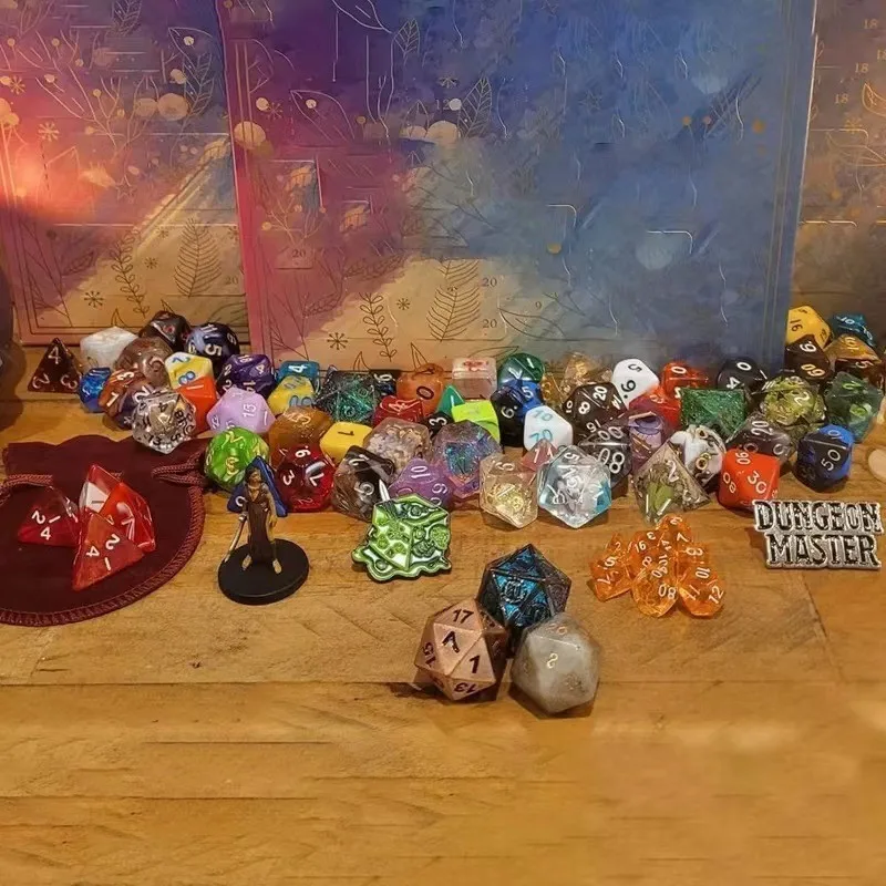 Generic Dice Advent Calendar 2026 24 Days Countdown DND Polyhedral Dice Set For Tabletop Role Playing Game Christmas Gift