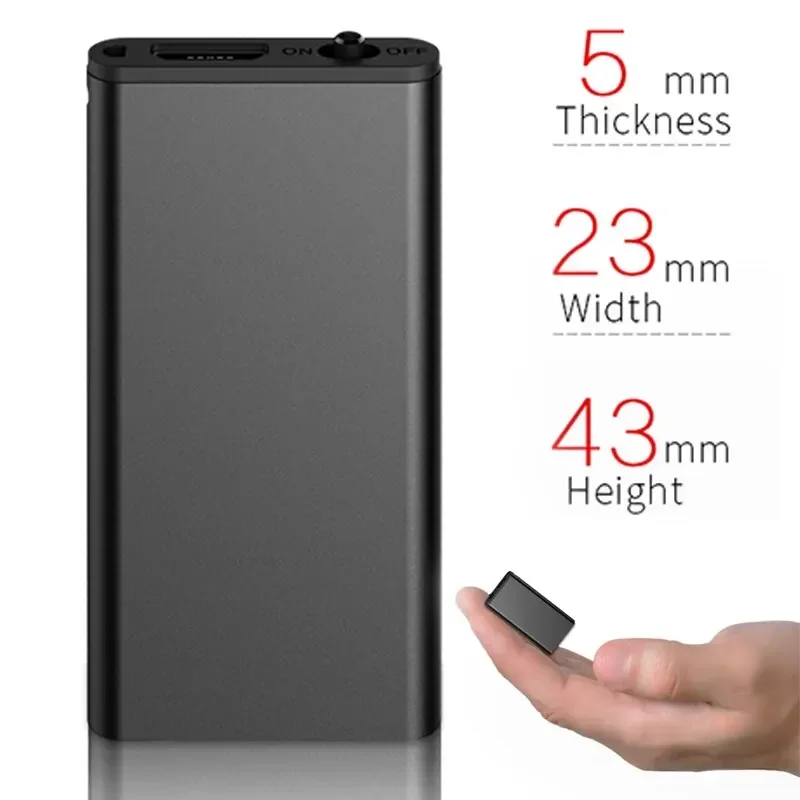 Ultra-Thin Mini Voice Recorder Professional Sound Activated Dictaphone HD Noise Reduce Recording Portable MP3 Player