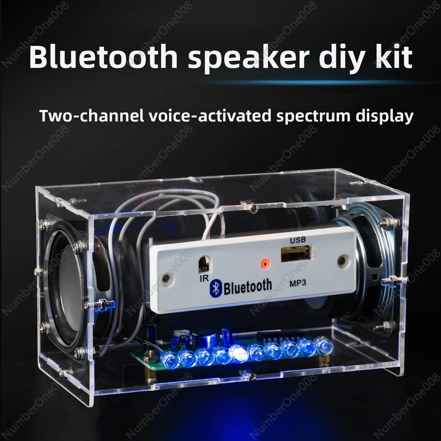 WK-56-73D Bluetooth Speaker DIY Kit Dual Channel Audio Spectrum MP3 Player Amplifier Soldering Practice 5V