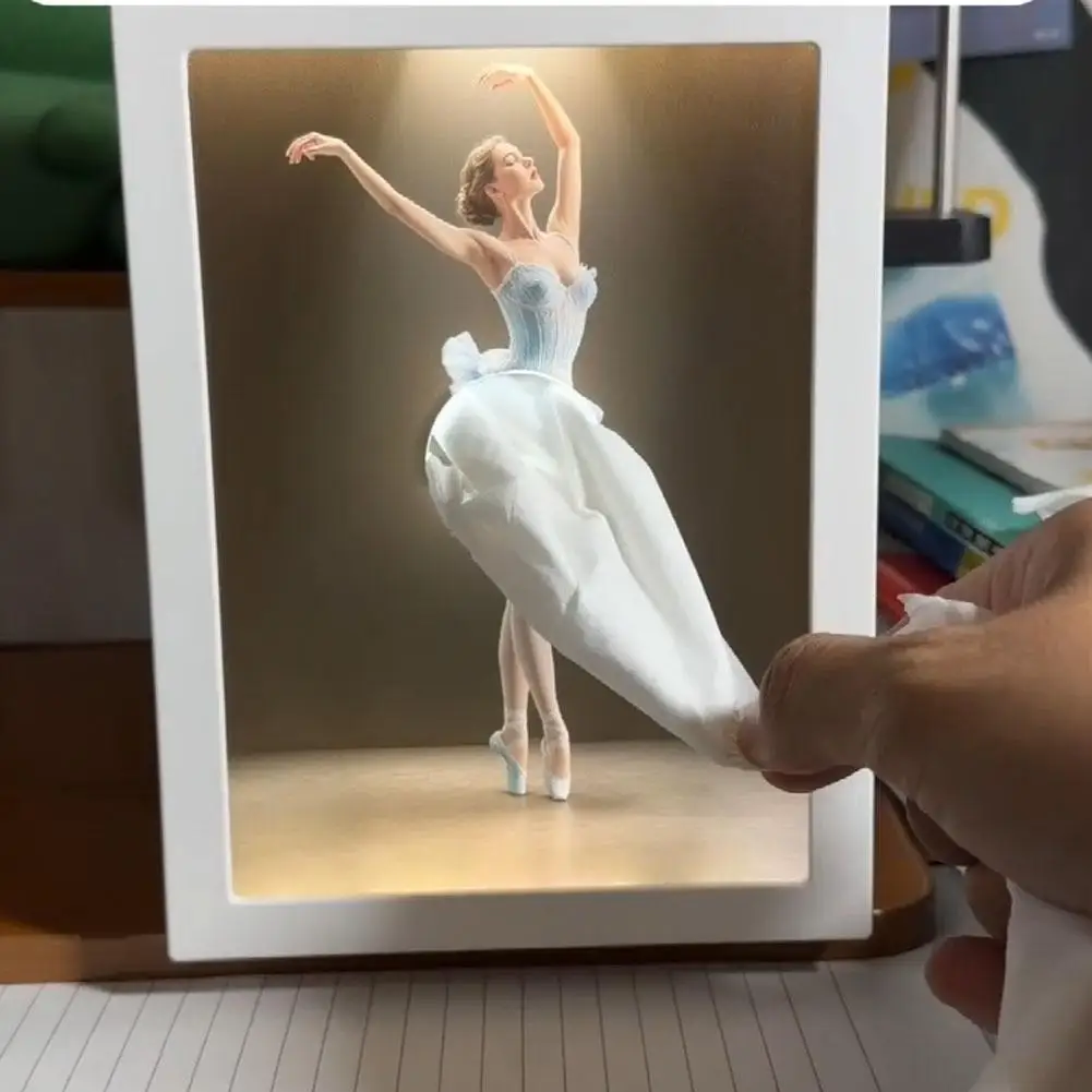 Ballet Girl's Long Skirt Tissue Box With Light Creative Tissue Box Cover Funny Tissue Cover Case Paper Dispenser For Home Office