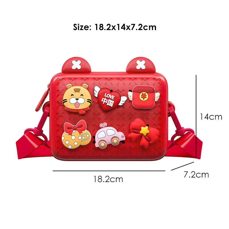 Fashion DIY Cartoon Children Shoulder Messenger Bags for Girls Travel Cute Small Crossbody Bag Zipper Handbags Purse Designer