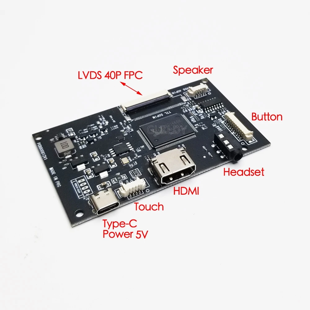 Universal 40Pin FPC LCD driver board Kit LVDS to HDMI Type-C 5V with speaker touch connector For EJ070NA01 EJ080NA04B ZJ080NA