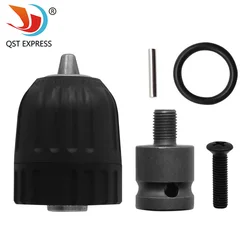 3/8-24UNF 0.8-10MM Keyless Drill Chuck Clip Thread Drill Bit Adapter For Impact Drill Unique Patent Locking Function
