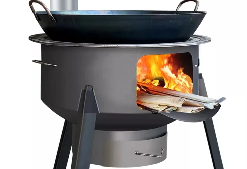 

Rural firewood stove Household large firewood stove Outdoor firewood burning