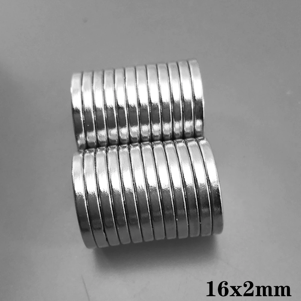 10 stücke 16x2mm Starke Magneten 16mm x 2mm Neodym Magnet 16x2mm Kühlschrank permanent NdFeB Starke Magnetische 16*2mm