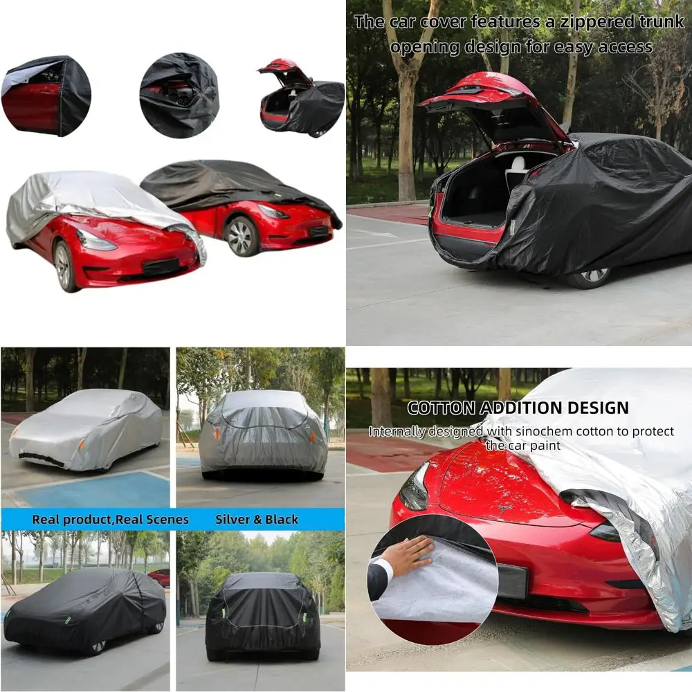 

Custom Fit Car Cover for Electric Models, 210T Cotton, All-Weather Waterproof, UV Snow Dust Protection, Charging Port Accessible