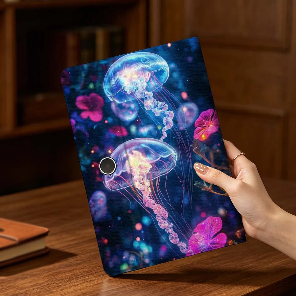 Ocean Beautiful Jellyfish For OPPO VIVO IQOO OnePlus Realme Pad 3 Pro 13 12.1 11.4 11 inch Pen Tray Tablet Case Soft