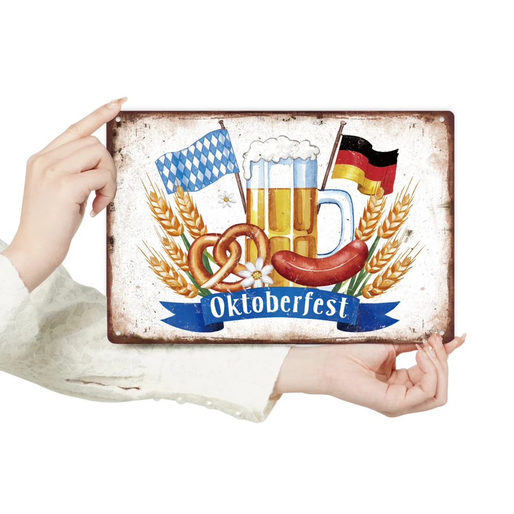 Putuo ديكور 1 قطعة علامة القصدير المعدنية خمر ، مهرجان أكتوبر ، جدار ديكور فني لنادي حانة البار ، هدية مهرجان أكتوبر #4