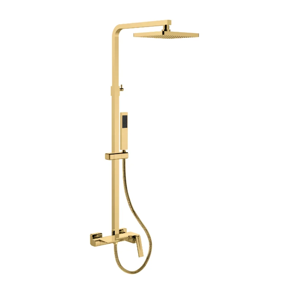 High quality modern bathroom brass exposed gold bathtub and shower faucet