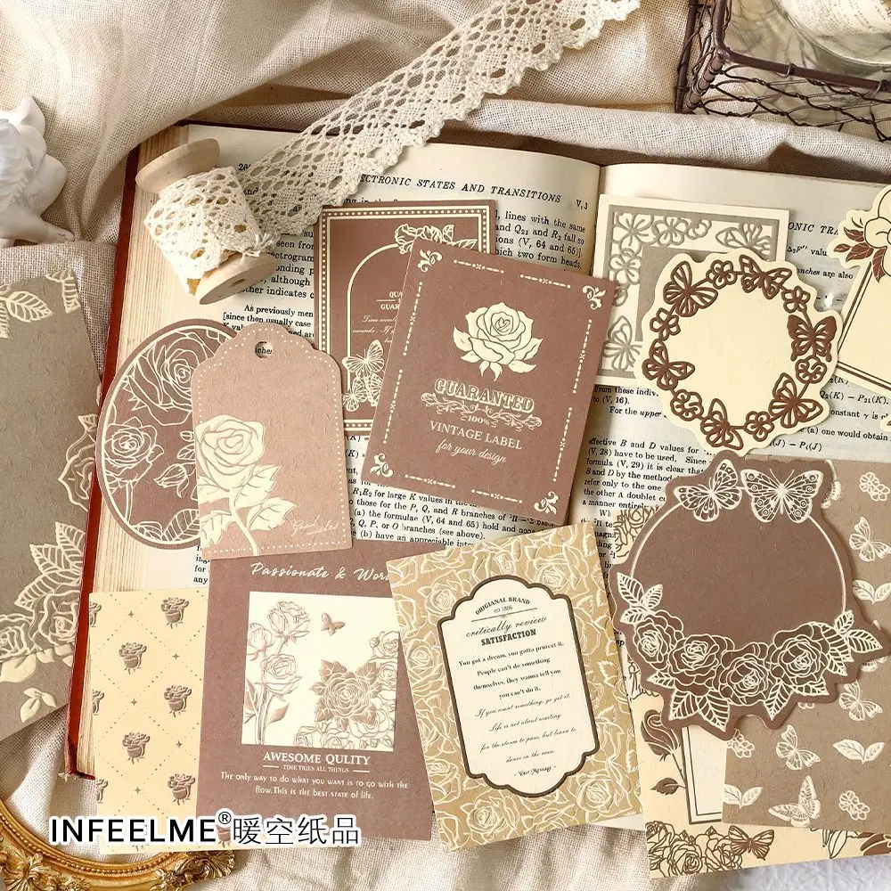 15pcs/lot Memo Pads Material Paper Ten thousand times spring is in the ai Junk Journal Scrapbooking Retro Background Decoration