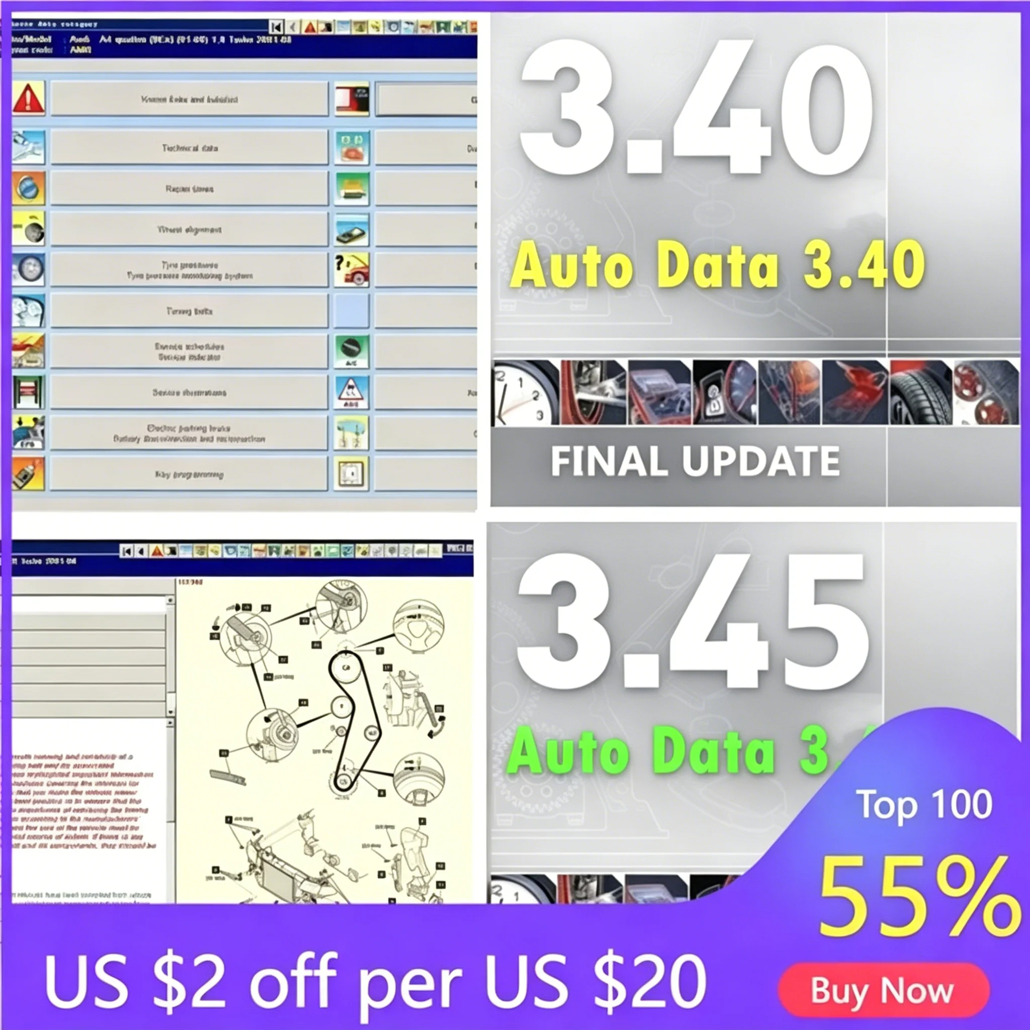 

2026 Hot Sale AUTO DATA 3.45 Wiring Diagrams Data Install Video AutoData 3.40 Multi-languages CD USB Drive Auto Repair Software