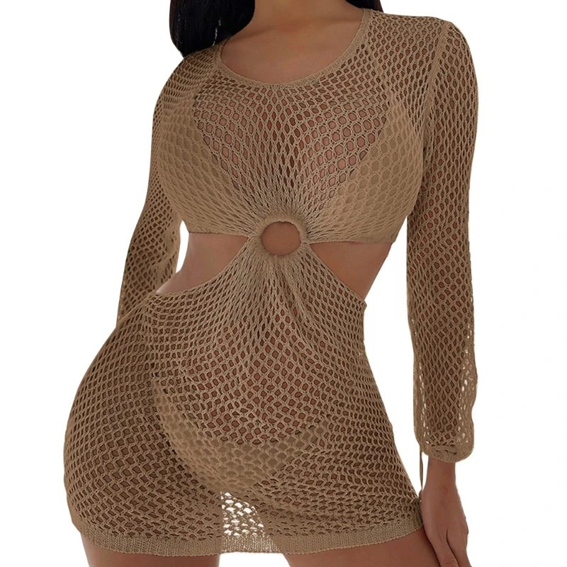 Womens Sexy Hollow out Swimsuit Cover Up Crocheted Beach-Dress Bikinis Cover Up Dropshipping