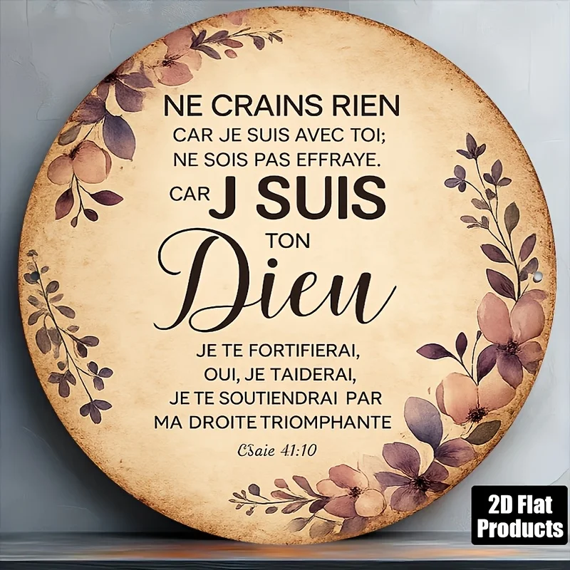 2D Flat, 1pc 8x8in/20x20cm 2D Flat Round Sign, Vintage Plaque with 