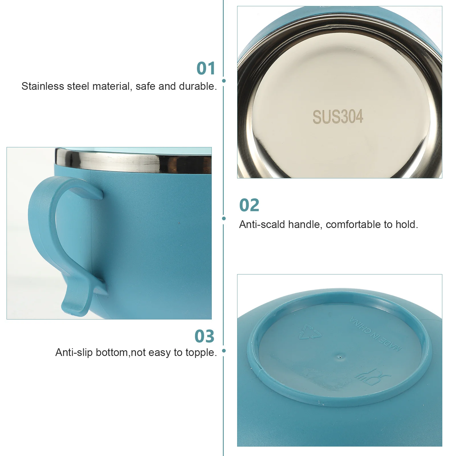 

Insulated Noodle Bowl Stainless Steel Leak-Proof With Anti-Scald Handle Phone Holder Reusable Bento Box For Ramen Rice