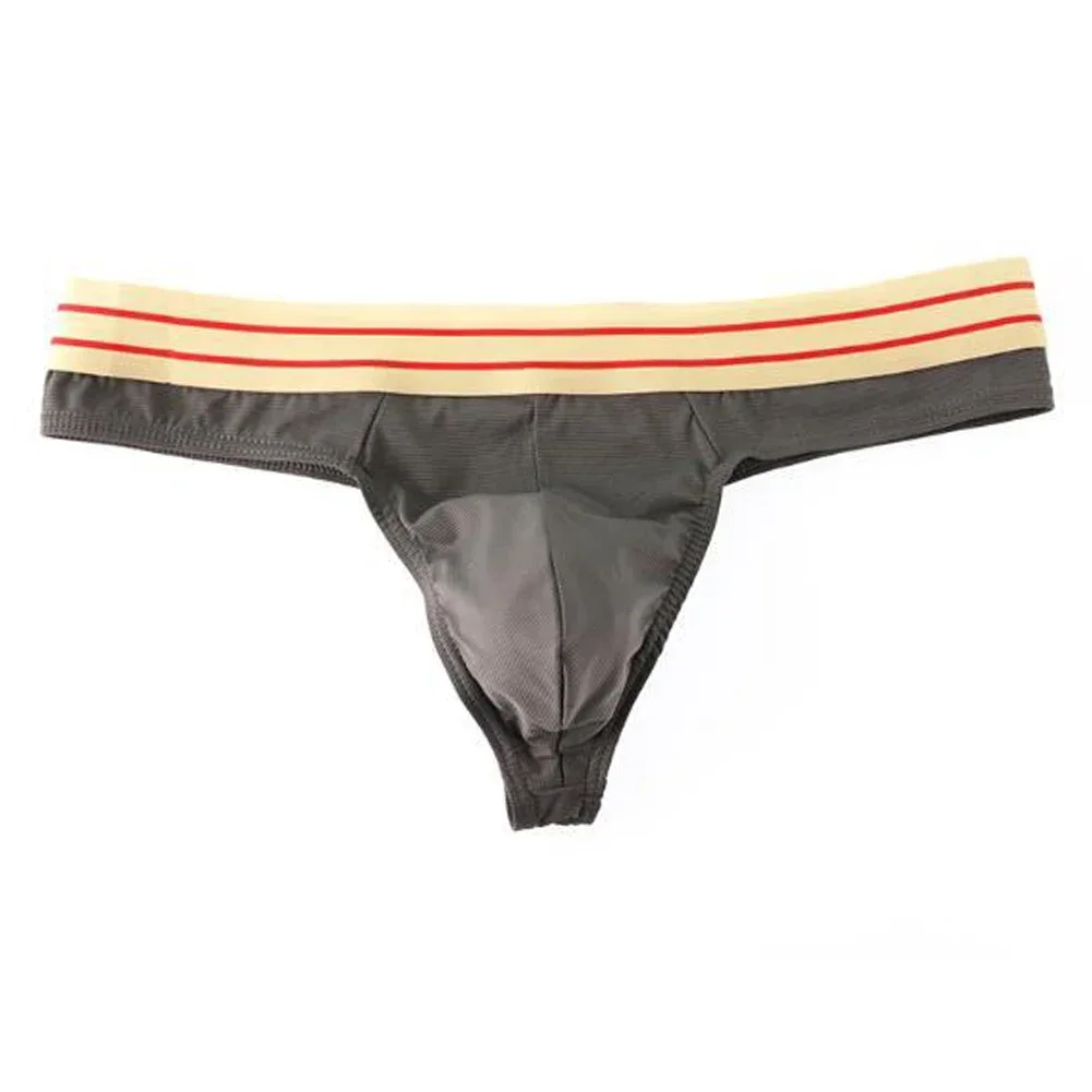 

Men's T-Back Low Waist Sexy Comfortable G-strings Thongs Breathable Underwear Simple Elastic Lingerie Sissy U Convex Pouch