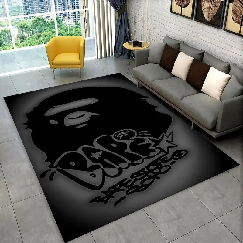 Fashion B-BAPE Sign Non-Slip Area Rug for Living Room, Bedroom & Playroom, Soft Carpet Floor Mat Home Decor Rug  Room Gift