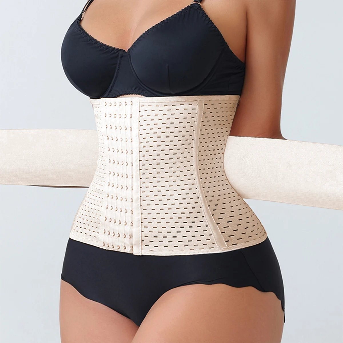 Neuer Verstellbarer Taillengürtel für Frauen Doppelgürtel Neopren-Korsett mit Reißverschluss Workout-Cincher für Bauchkontrolle & Rückenunterstützung