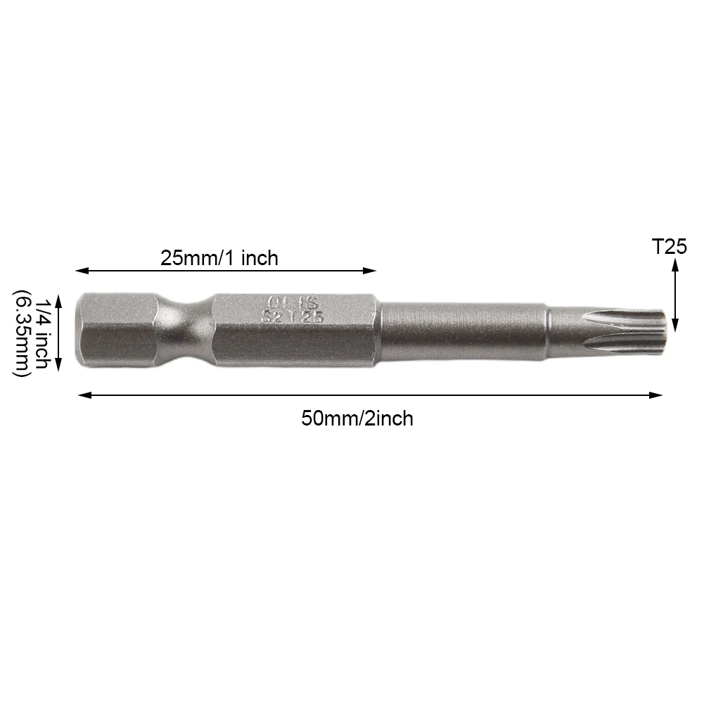 

10 шт. отвертка, антикоррозийная Шестигранная ручка, запасные части Torx T25 с магнитным хвостовиком 6,35 мм, Новинка