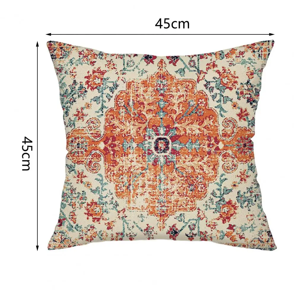 

Retro Pillowcase with Zipper High-quality Fabric Pillowcase Boho Style Zipper Throw Pillow Cover for Couch Sofa Bed Decoration