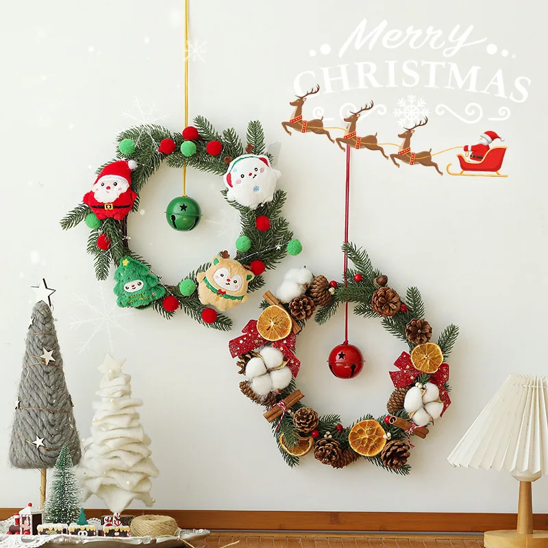 

Christmas Garments Finished Christmas Decoration Wall Hanging Flower Art Door Hanging Decorations Pendant Scene Layout