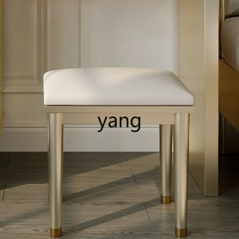LTT bedroom solid wood makeup stool dresser chair light luxury master bedroom high-end girls square stool
