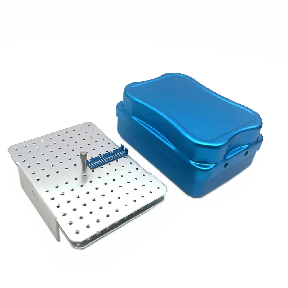 120 Holes Dental Endo File Bur Holder Block Autoclave Sterilizer Case Disinfection Box with Ruler