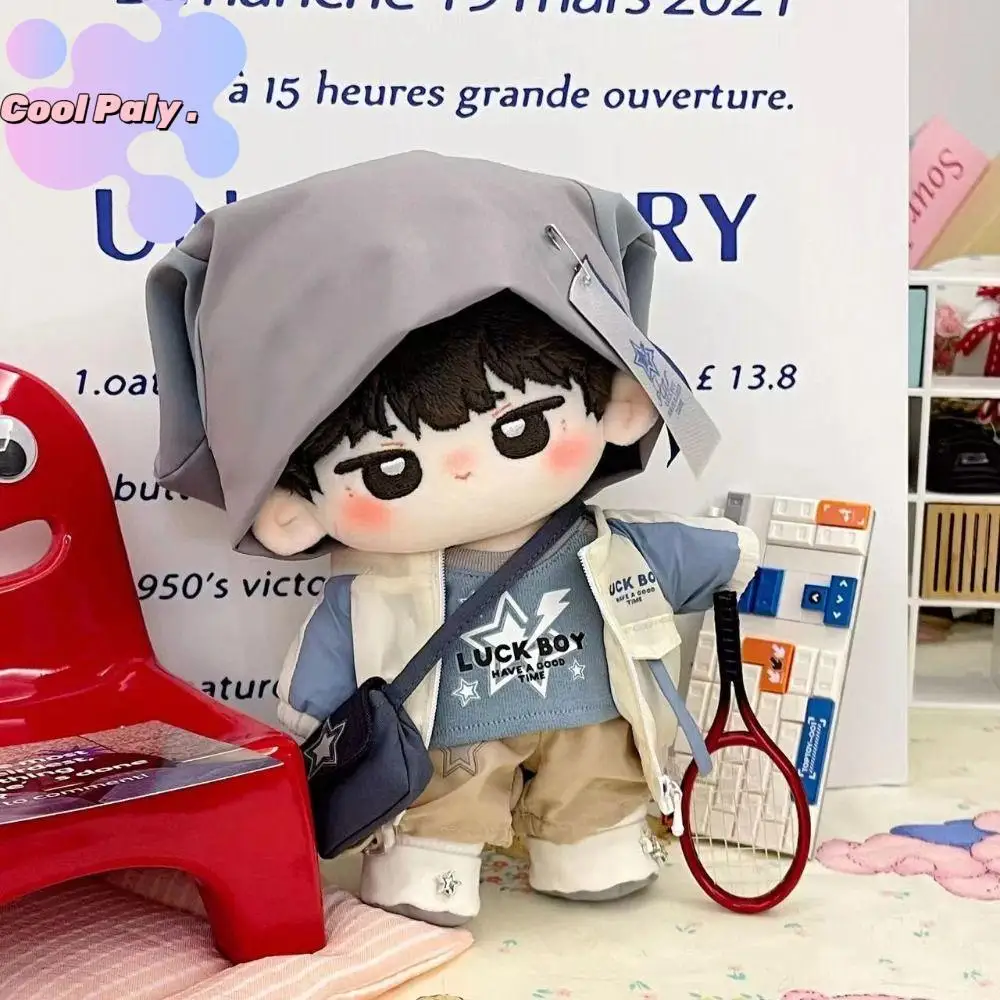 

Hoodie 20cm Plush Toy Clothes Overalls Baseball Hat Set Cotton Doll Clothes Shoulder Strap Clothing Plush Toy Clothes